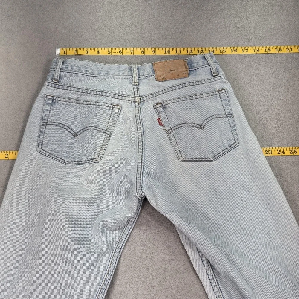 Vintage Levis 501 Jeans Mens‎ Light Wash Button Fly USA Stains 90s Fits 28x31